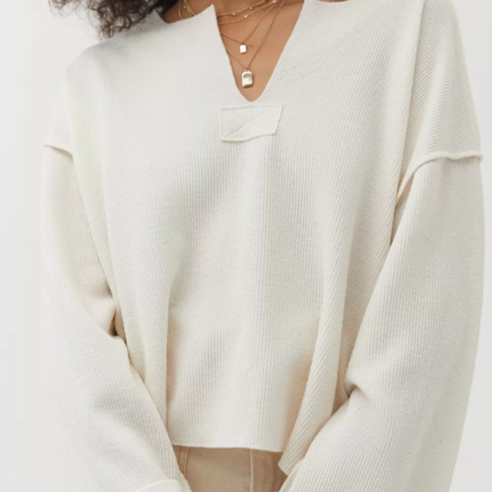 Urban Outfitters Jax Inside Out Notch Neck Top, M